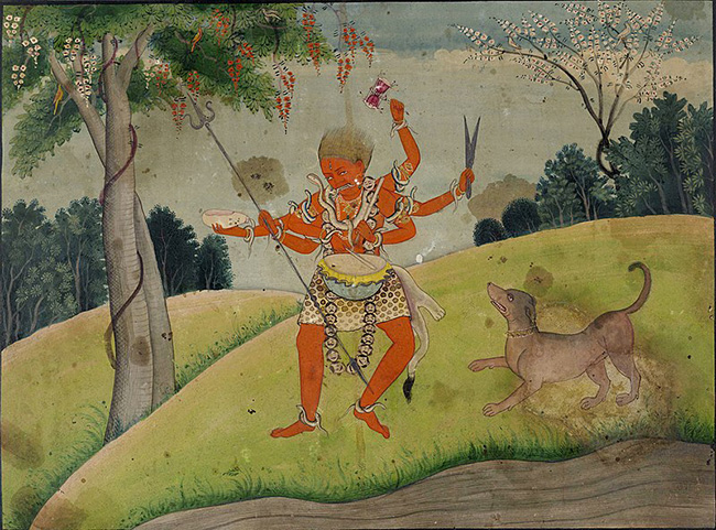 Dogs depicted in Hindu scripture