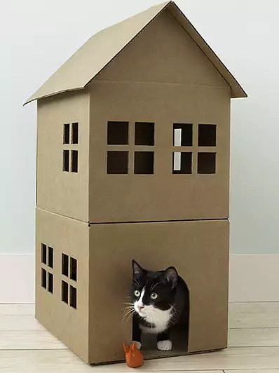 cat cardboard house