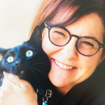 Cathy and her cat Rook