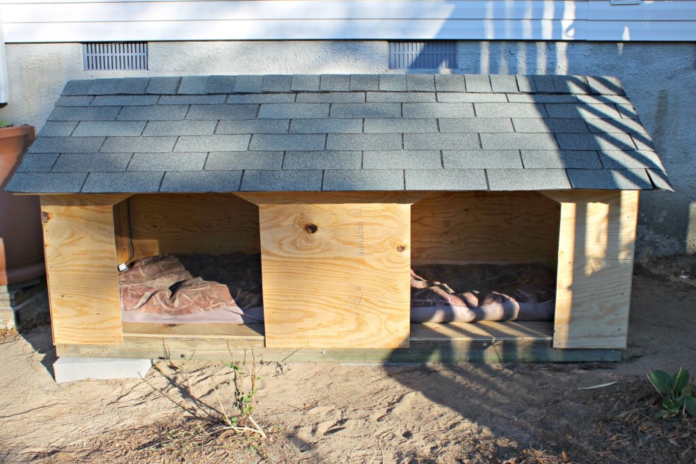 DIY double dog house for large dogs